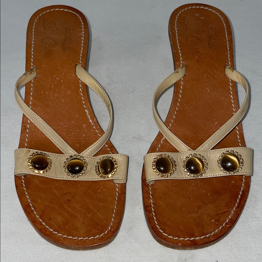 IL SANDALO of CAPRI WITH TIGERS EYE-STYLE STONES FTL-10-268